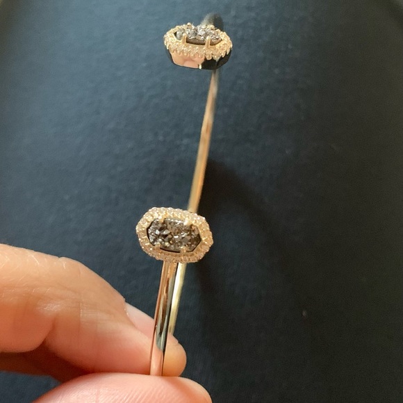 NWOT KENDRA SCOTT Calla Drusy Cuff Bracelet silver - Picture 1 of 10